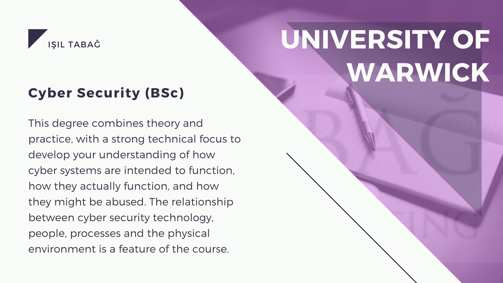 University Of Warwick Cyber Security - Isil Tabag